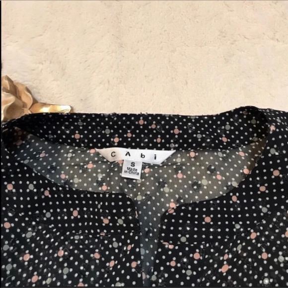 Cabi Style 239 Black Swiss Dot Sheer Blouse Size S - Picture 7 of 7